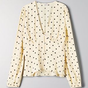 Aritzia Wilfred New Prairie Blouse in cream
